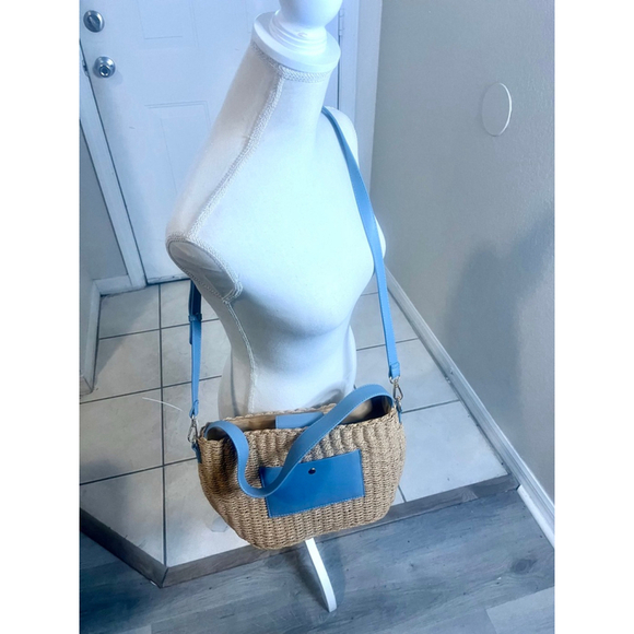 Likedreams Sunset Straw Tote in Ash Blue Medium Size - Picture 6 of 7